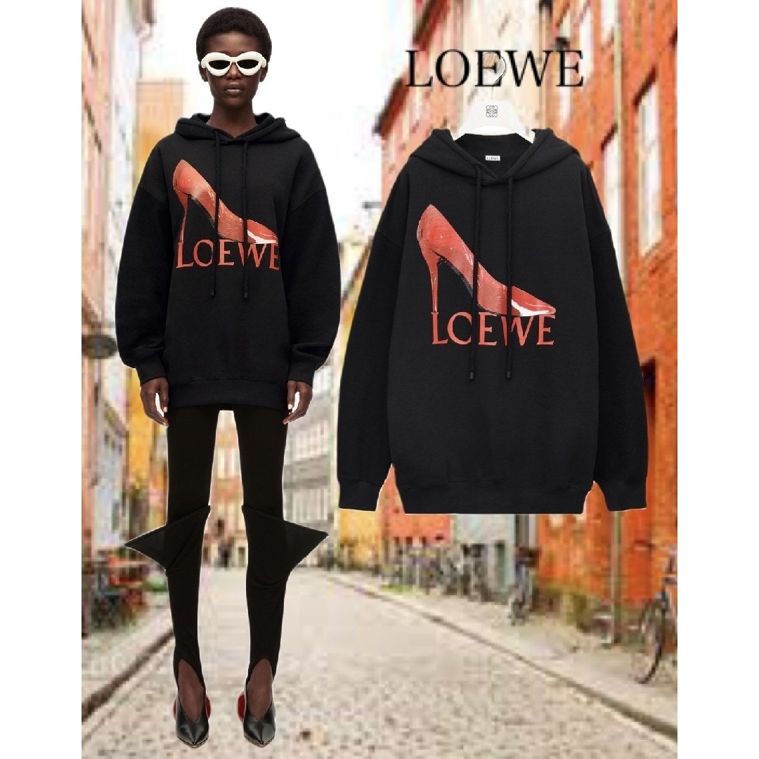 LOEWE パンプス　フーディ　パーカー