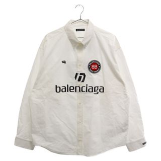 バレンシアガ(Balenciaga)のBALENCIAGA バレンシアガ 19AW SOCCER SHIRT ボタンダウン オーバーサイズサッカー 長袖シャツ ホワイト 642269(シャツ)