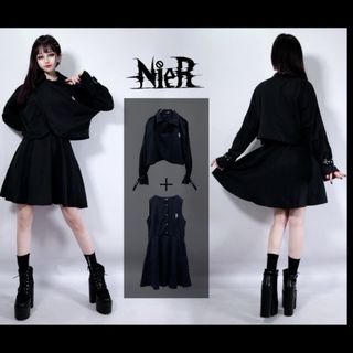 ニーアクロージング(NieR Clothing)の完売品 BLACK LADIES SET-UP アウター＋ノースリーブワンピース(ミニワンピース)