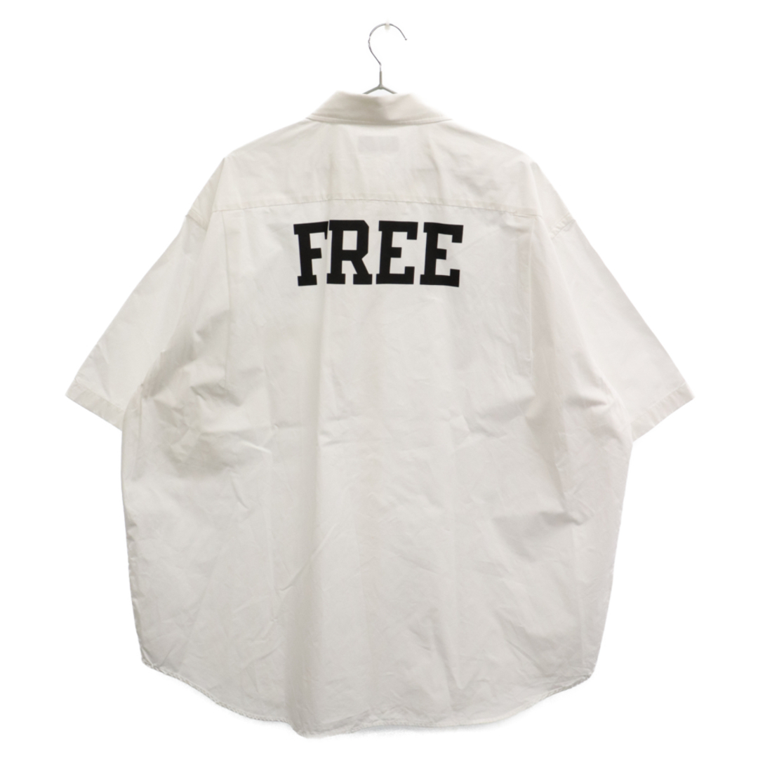 BALENCIAGA バレンシアガ 21SS FREE フリー バックプリント ショートスリーブ 半袖シャツ ホワイト 66312859センチ袖丈
