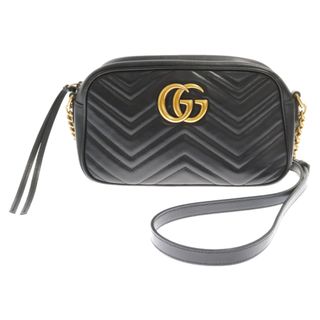 グッチ(Gucci)のGUCCI グッチ GGマーモント キルティングスモール レザー チェーンショルダーバッグ ブラック 447632 520981(ショルダーバッグ)