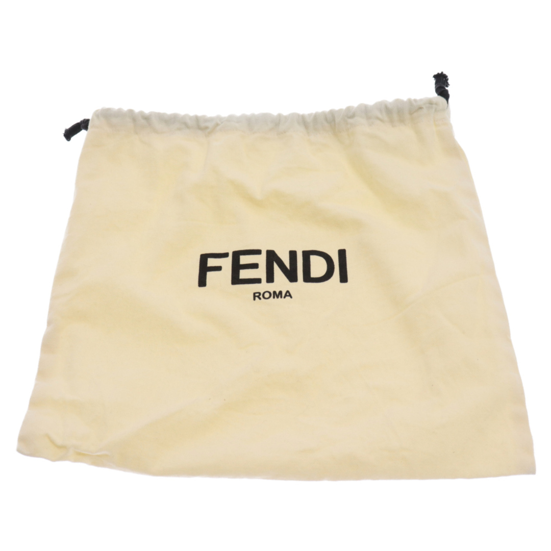 FENDI フェンディ カシミア混 FFロゴ ファー ズッカ柄 キャップ 帽子 FXQ594 ブラウン