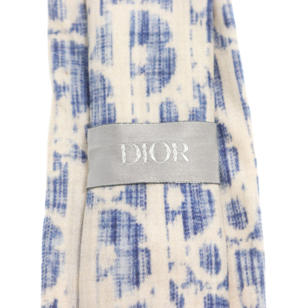 Dior(ディオール)のDIOR ディオール OBLIQUE MONOGURAM TIE オブリーク総柄 モノグラム ネクタイ ホワイト/ブルー インテリア/住まい/日用品の文房具(その他)の商品写真