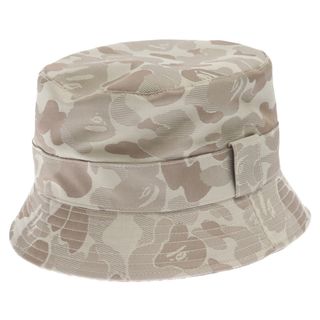 A BATHING APE - A BATHING APE アベイシングエイプ ABC camo カモ 総柄 迷彩 ナイロン バケットハット クラッシャーハット 帽子 ベージュ