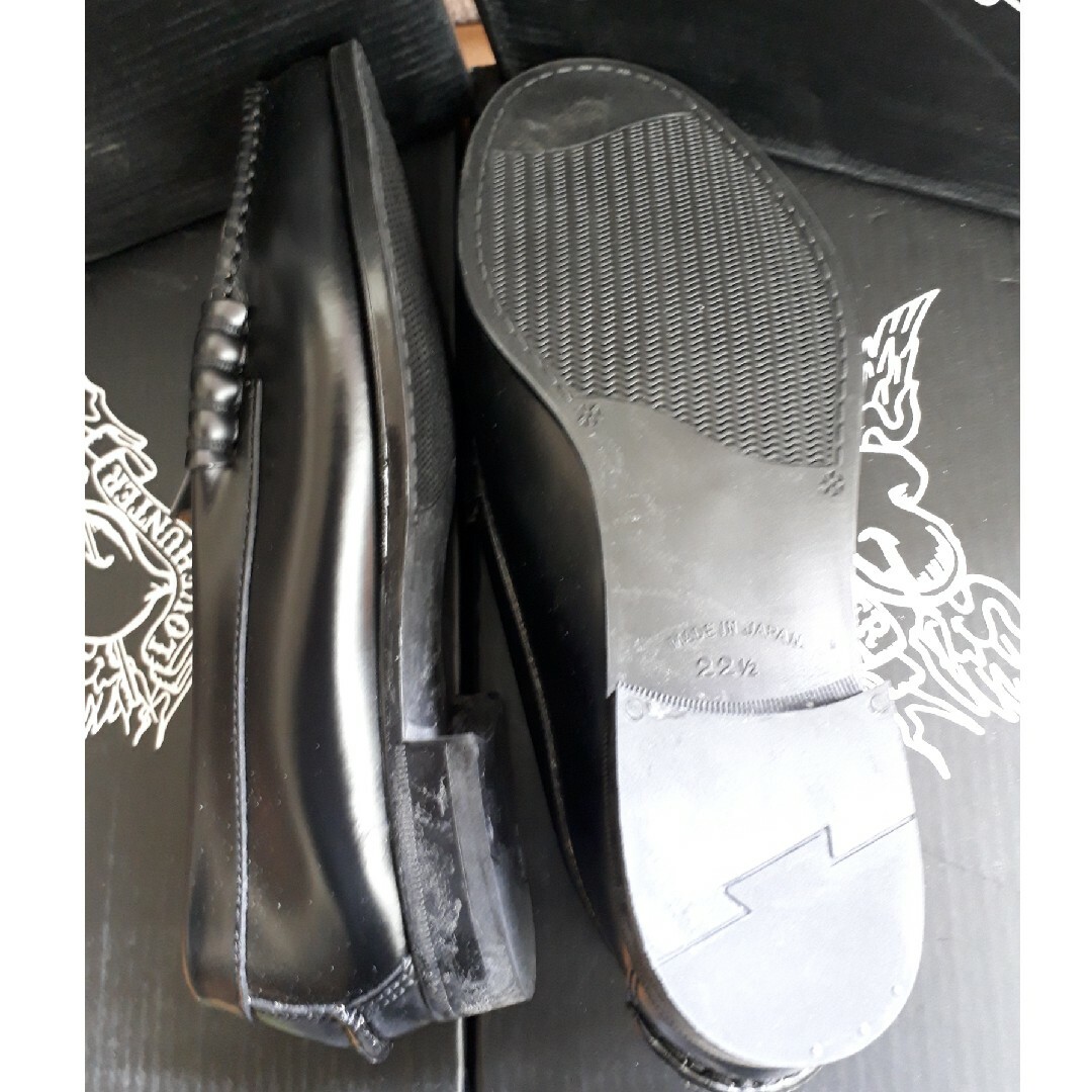 アサヒシューズ(アサヒシューズ)の日本製　牛革ローファー　黒色　ブラック　学生　通学　入学式　卒業式　小さいサイズ レディースの靴/シューズ(ローファー/革靴)の商品写真