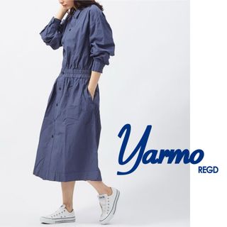 ヤーモ(Yarmo)のYarmo シャツドレス　collex ブルー　コットン　シャツワンピース(ロングワンピース/マキシワンピース)