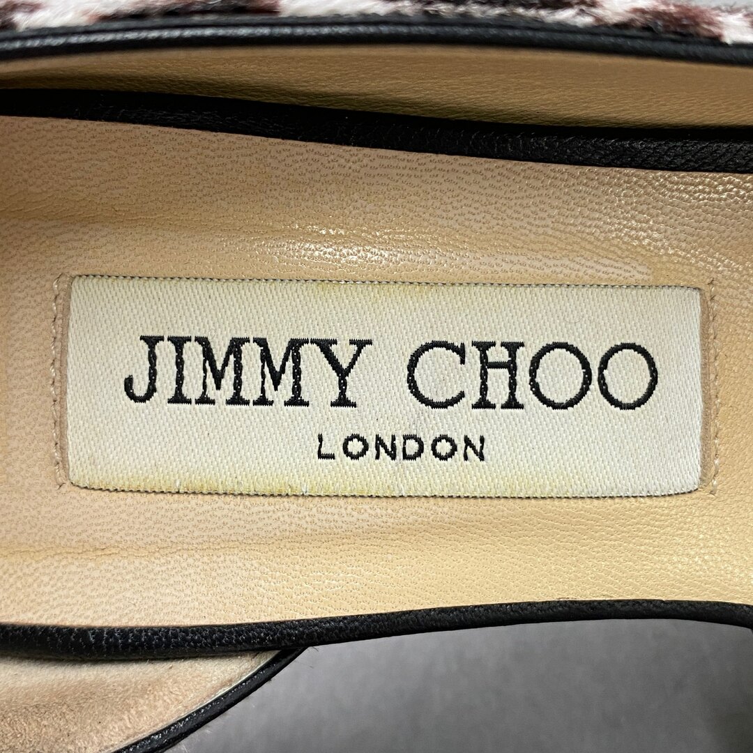 JIMMY CHOO(ジミーチュウ)の1a28 JIMMY CHOO ジミーチュウ WILLIS レオパード ハラコ ヒールパンプス シューズ ポインテッドトゥ イタリア製  36 1/2 ブラウン系 MADE IN ITALY レディースの靴/シューズ(ハイヒール/パンプス)の商品写真