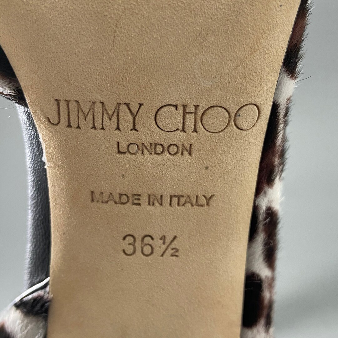JIMMY CHOO(ジミーチュウ)の1a28 JIMMY CHOO ジミーチュウ WILLIS レオパード ハラコ ヒールパンプス シューズ ポインテッドトゥ イタリア製  36 1/2 ブラウン系 MADE IN ITALY レディースの靴/シューズ(ハイヒール/パンプス)の商品写真
