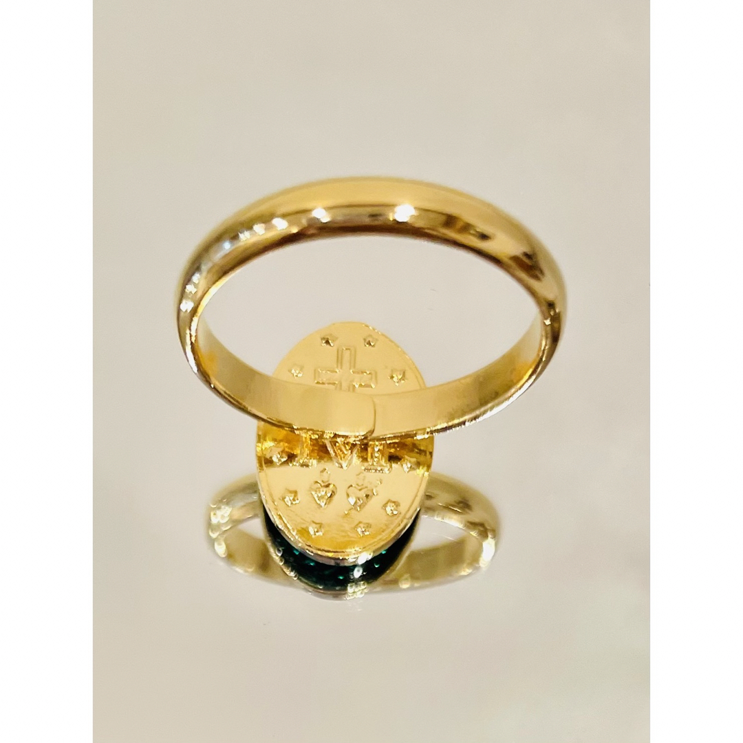 奇跡のメダイユ メダイ リング(不思議のメダイ指輪) ゴールドグリーン　Ｌ レディースのアクセサリー(リング(指輪))の商品写真