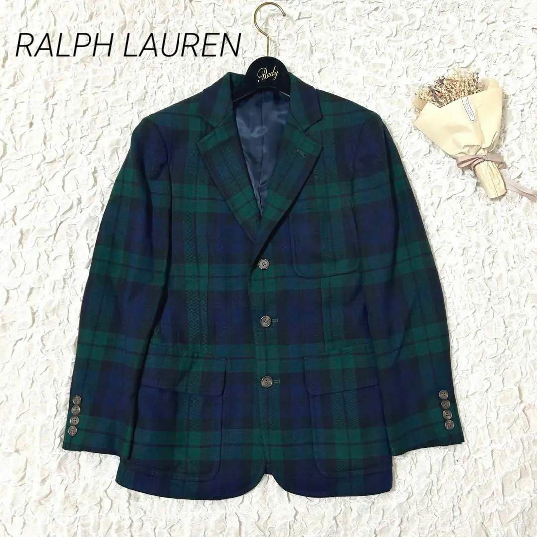 Ralph Lauren(ラルフローレン)のラルフローレン ブラックウォッチ　ジャケット　イングランド　緑　チェック レディースのジャケット/アウター(テーラードジャケット)の商品写真