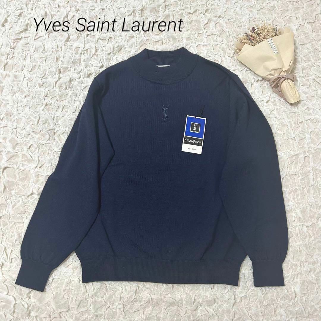 Yves Saint Laurent(イヴサンローラン)のイヴサンローラン Yves Saint Laurent ロゴ刺繍 ウールニット レディースのトップス(ニット/セーター)の商品写真