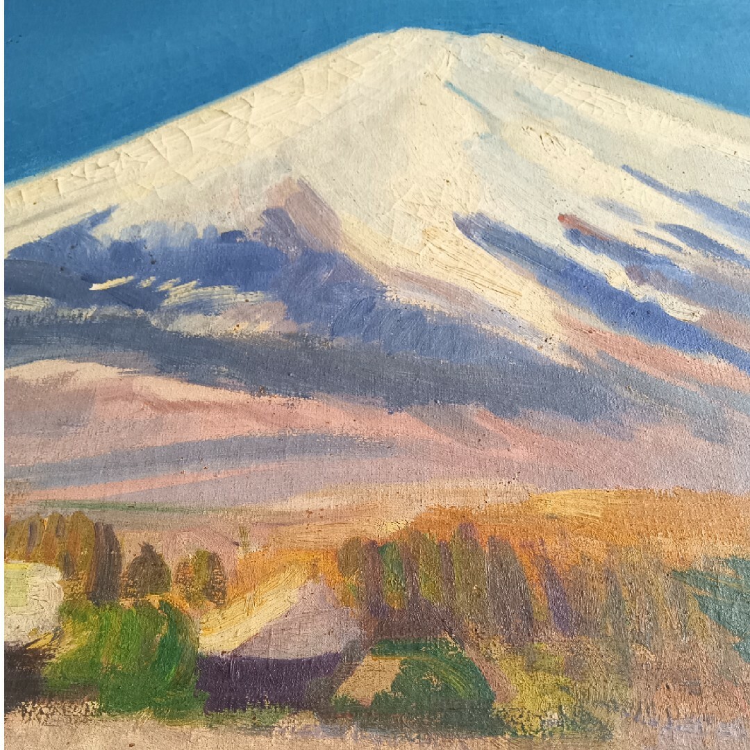 富士山　油絵 エンタメ/ホビーの美術品/アンティーク(絵画/タペストリー)の商品写真