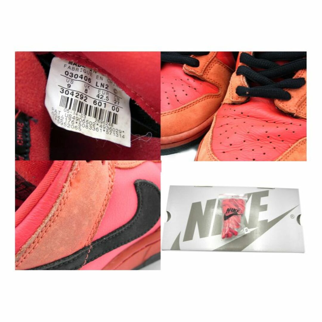 NIKE(ナイキ)のナイキ NIKE ■ 【 SB DUNK LOW  PURE BLOOD 304292 601 】 SB ダンク ロー ピュア ブロッド レッド デビル 2003 スニーカー f20649 メンズの靴/シューズ(スニーカー)の商品写真