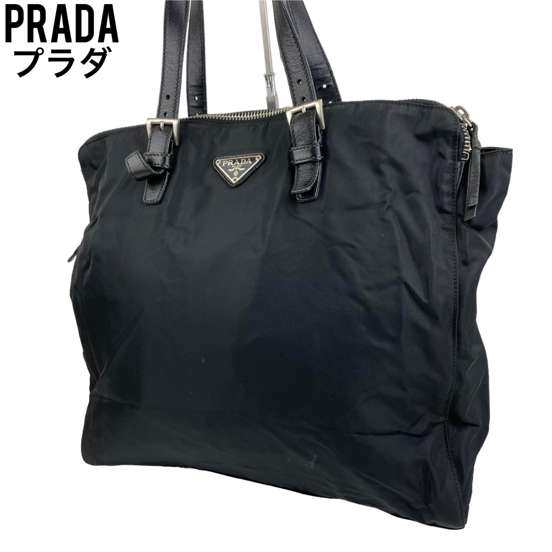 ✨美品　PRADA プラダ　トートバッグ　ブラック　テーストナイロン　レザー　黒新品未使用 ６