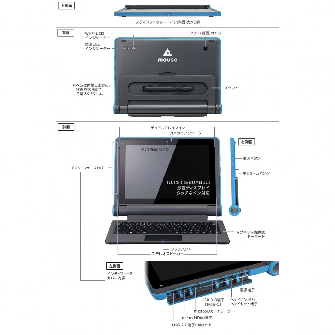 mouse(マウスコンピューター)のmouse E10-VL  スマホ/家電/カメラのPC/タブレット(ノートPC)の商品写真