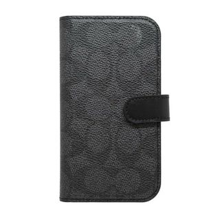 コーチ(COACH)の未使用 coach iPhone12 mini ケース 手帳型 ブラック×グレー(iPhoneケース)