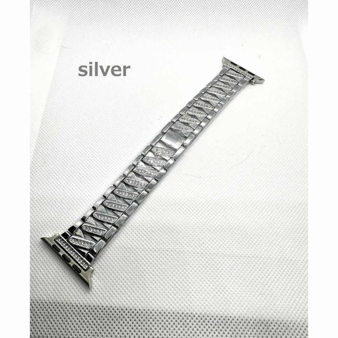 Apple Watch バンド ラインストーンステンレス38/40/41ｍｍSv メンズの時計(金属ベルト)の商品写真