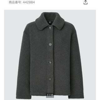 ユニクロ(UNIQLO)のUNIQLO✩.*˚ ボアフリースステンカラーショートコートL(ブルゾン)