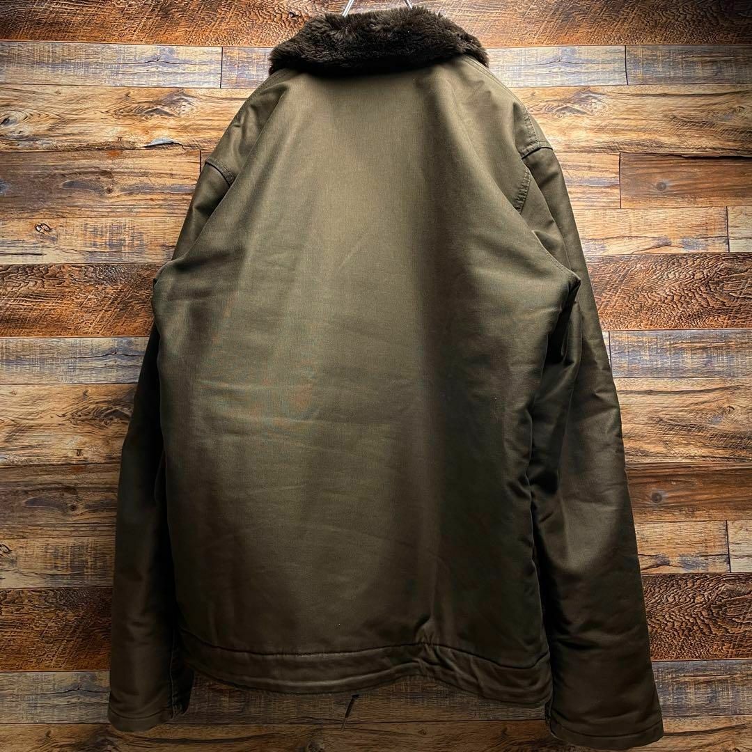 ALPHA INDUSTRIES(アルファインダストリーズ)のアルファインダストリーズN-1デッキジャケットステンシル古着茶色ブラウンxl メンズのジャケット/アウター(ミリタリージャケット)の商品写真