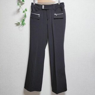 【オフィスカジュアル】スーツ風パンツ（M）清楚系パンツ スラックス ブラック(カジュアルパンツ)