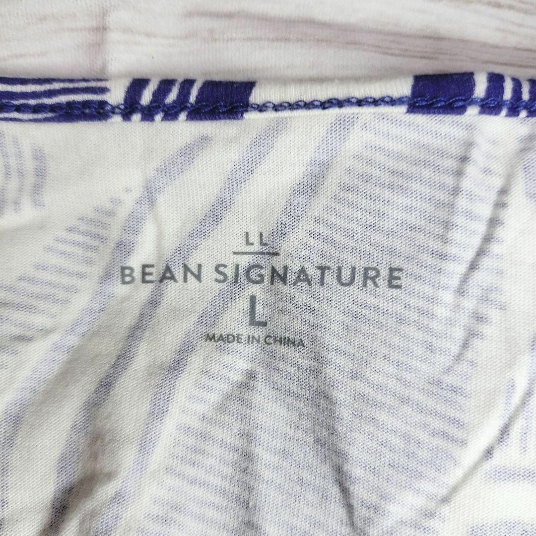 L.L.Bean(エルエルビーン)の【L.L.BEAN】エルエルビーン トップス（L）コットン レーヨン 総柄 レディースのトップス(Tシャツ(半袖/袖なし))の商品写真