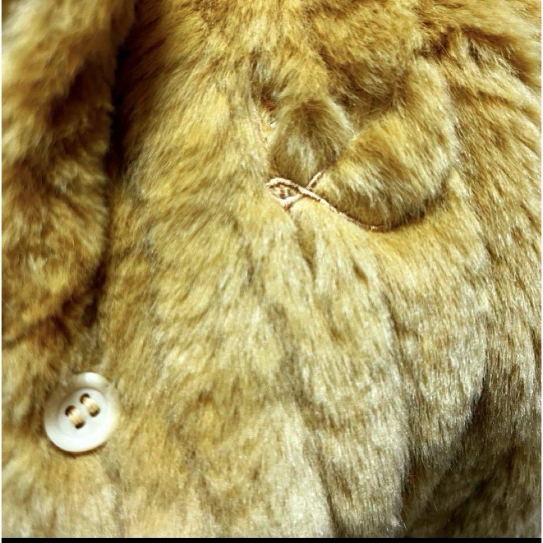 kumikyoku（組曲）(クミキョク)のクミキョクファーコート茶色アウターお洒落8090㎝ふわふわジャンパー上品上着冬 キッズ/ベビー/マタニティのベビー服(~85cm)(ジャケット/コート)の商品写真