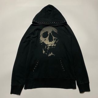 ヒステリックグラマー(HYSTERIC GLAMOUR)のヒステリックグラマー スカルベリー パーカー スタッズ プルオーバー 黒 フリー(パーカー)