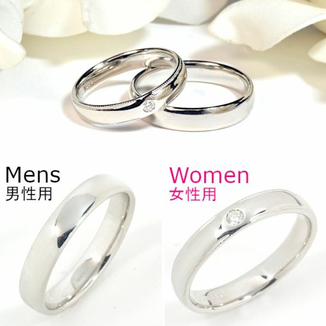 結婚指輪 Ptマリッジリング ダイヤモンド 女性用 つけ心地◎ MM015L レディースのアクセサリー(リング(指輪))の商品写真