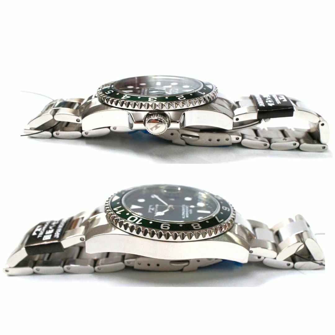 TECHNOS(テクノス)の【新品】 テクノス 腕時計 回転ベゼル グリーン ねじ込み式竜頭 メンズの時計(腕時計(アナログ))の商品写真