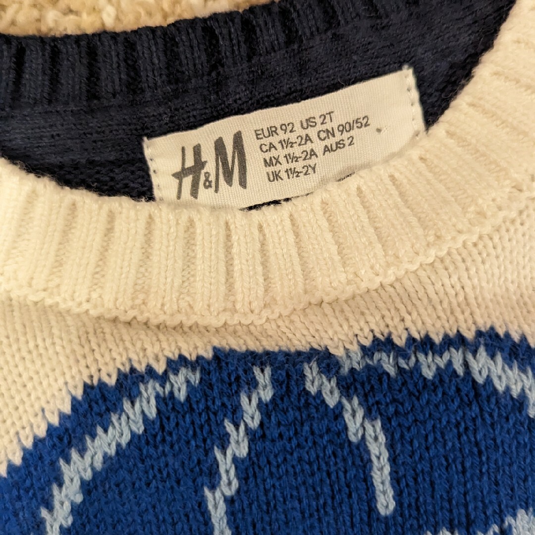 H&M(エイチアンドエム)のH&M コットン セーター ニット 90cm エイチアンドエム キッズ/ベビー/マタニティのキッズ服男の子用(90cm~)(ニット)の商品写真