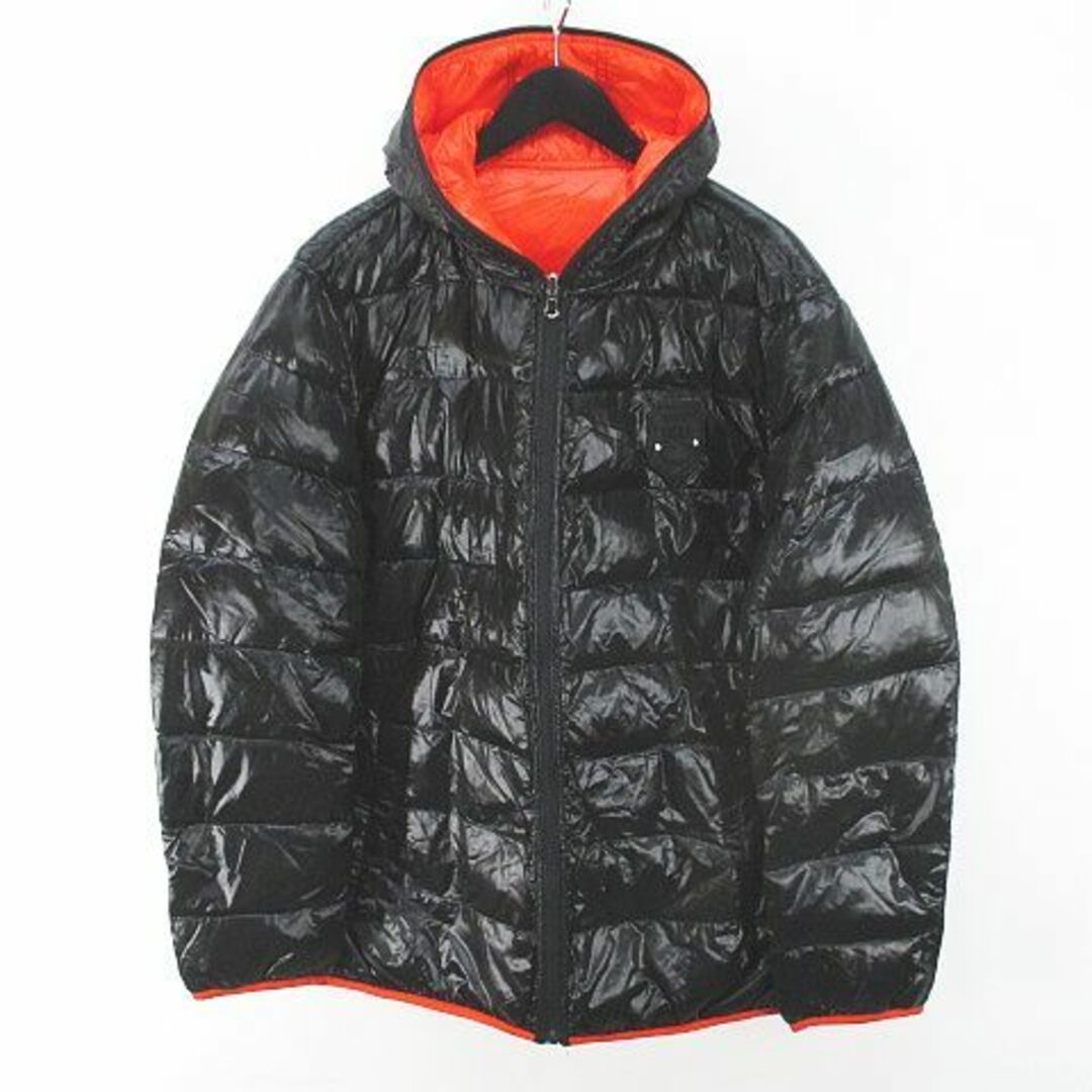 Parasuco(パラスコ)のパラスコ リバーシブル ダウンジャケット XL オレンジ系 ジップアップ ロゴ メンズのジャケット/アウター(ダウンジャケット)の商品写真