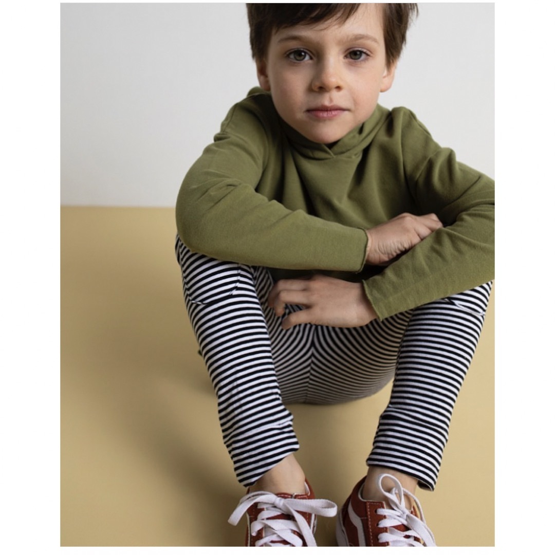 こども ビームス(コドモビームス)のmingo kids winter legging B/W STRIPES  キッズ/ベビー/マタニティのキッズ服男の子用(90cm~)(パンツ/スパッツ)の商品写真