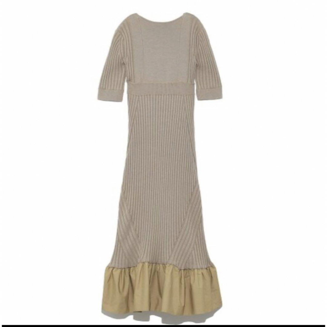 kei shirahata(ケイシラハタ)のkei shirahata ケイ シラハタ ラッフルヘムニットドレス レディースのワンピース(ロングワンピース/マキシワンピース)の商品写真