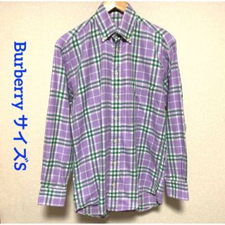 バーバリー(BURBERRY)のバーバリー 長袖ボタンダウンシャツ S パープル Burberry(シャツ)