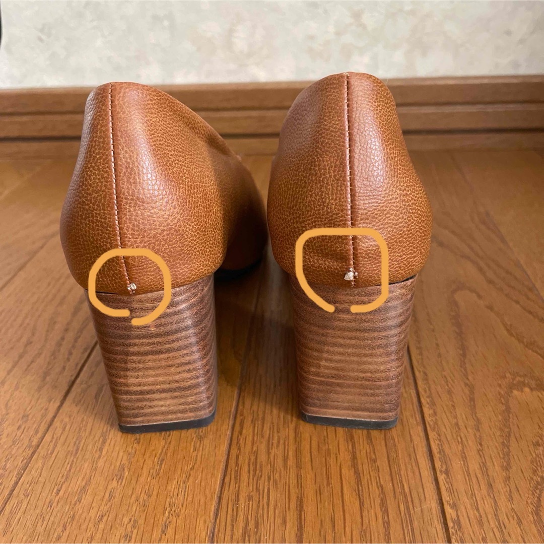JEANASIS(ジーナシス)のJEANASiS ハイヒール 太ヒール パンプス サイズMブラウン レディース レディースの靴/シューズ(ハイヒール/パンプス)の商品写真