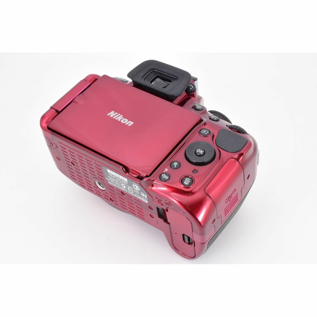 Nikon(ニコン)の【即スマホ転送可能】Nikon D5200 赤/レッド 18-55 レンズセット スマホ/家電/カメラのカメラ(デジタル一眼)の商品写真