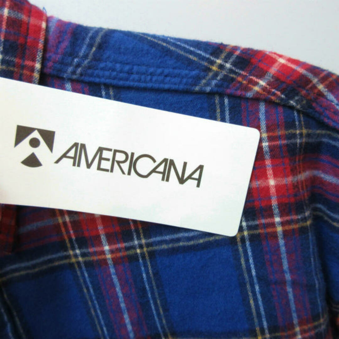 AMERICANA(アメリカーナ)のアメリカーナ タグ付き チェックシャツ ブラウス 青 Fサイズ IBO46 レディースのトップス(シャツ/ブラウス(長袖/七分))の商品写真