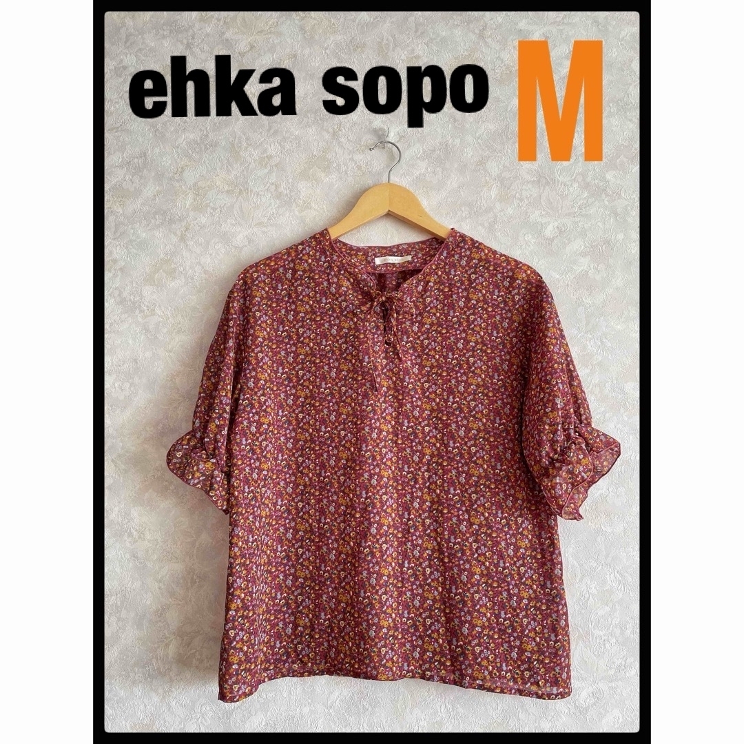 ehka sopo(エヘカソポ)のehka sopo エヘカソポ　花柄ブラウス　カットソー　サイズM レディースのトップス(シャツ/ブラウス(半袖/袖なし))の商品写真