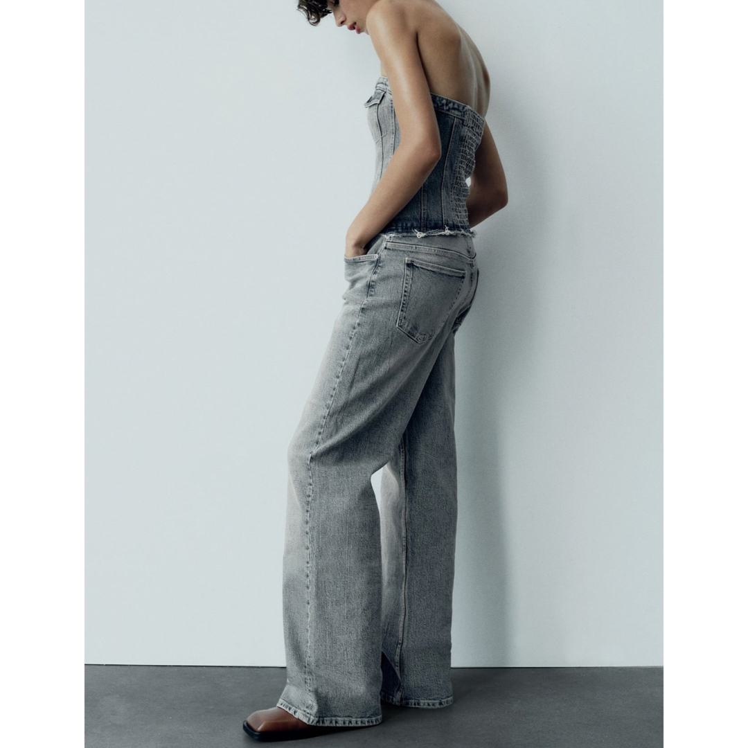 ZARA - TRFオフショルダーデニムジャンプスーツの通販 by ZARA - TRFオフショルダーデニムジャンプスーツの通販 by