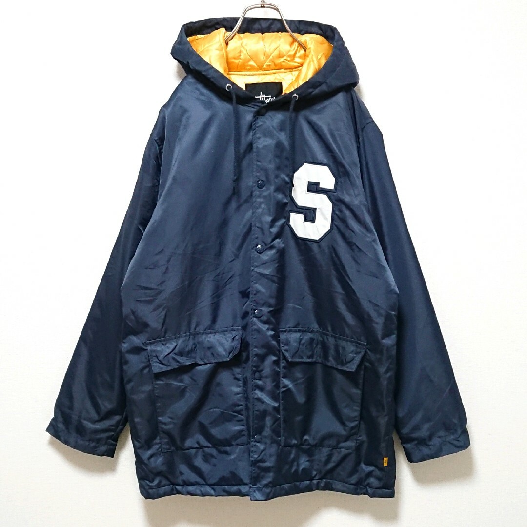 00s　STUSSY　ナイロンフィールドシャツ　ブラック　スナップボタン　中綿