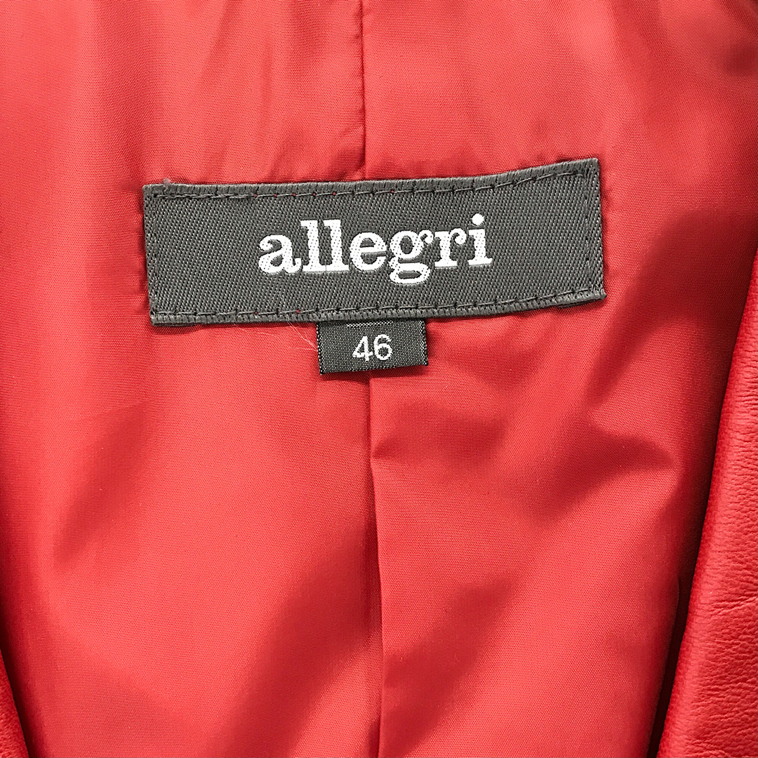 『USED』 allegri アレグリ シープレザージャケット テーラードジャケット シープレザー/ポリエステル  /キュプラ レッド【中古】 メンズのジャケット/アウター(テーラードジャケット)の商品写真