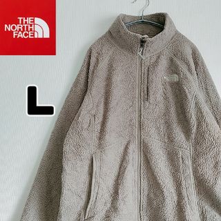 ザノースフェイス(THE NORTH FACE)のノースフェイス　フルジップ　ボア　フリースジャケット　ベージュ　Lサイズ　古着(その他)