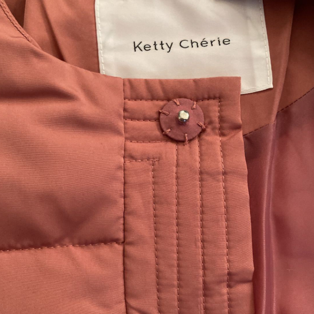 ketty cherie(ケティシェリー)の1回着用　ケティシェリー 中綿　ノーカラー　コート　F ピンク レディースのジャケット/アウター(その他)の商品写真