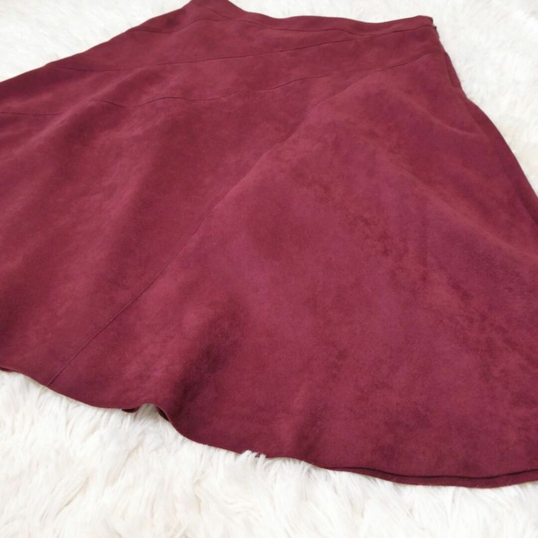 ReFLEcT(リフレクト)のReflect ひざ丈 スカート フレア スウェード調 日本製 S レディースのスカート(ひざ丈スカート)の商品写真