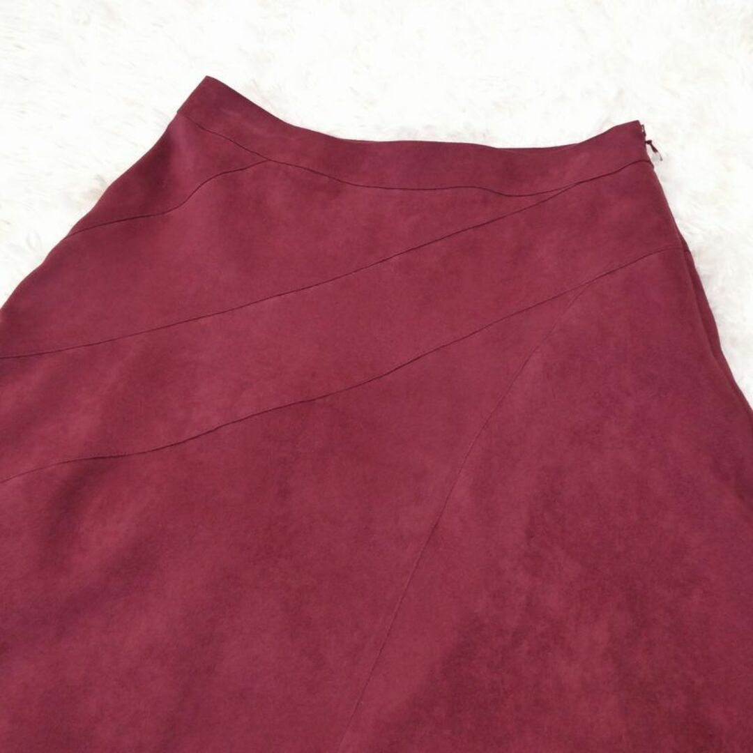 ReFLEcT(リフレクト)のReflect ひざ丈 スカート フレア スウェード調 日本製 S レディースのスカート(ひざ丈スカート)の商品写真