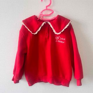 ザラキッズ(ZARA KIDS)のZARA ザラベイビー　フリル襟付きスウェット レッド　 110(その他)