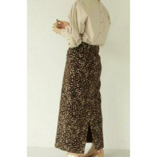 77%louren pattern knit pencil skirt