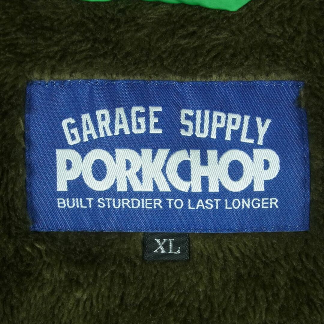 ポークチョップガレージサプライ PORKCHOP GARAGE SUPPLY 裏フリース バックロゴ プリント ワッペン付き コーチ ジャケット グリーン系 XL【中古】 メンズのジャケット/アウター(ナイロンジャケット)の商品写真