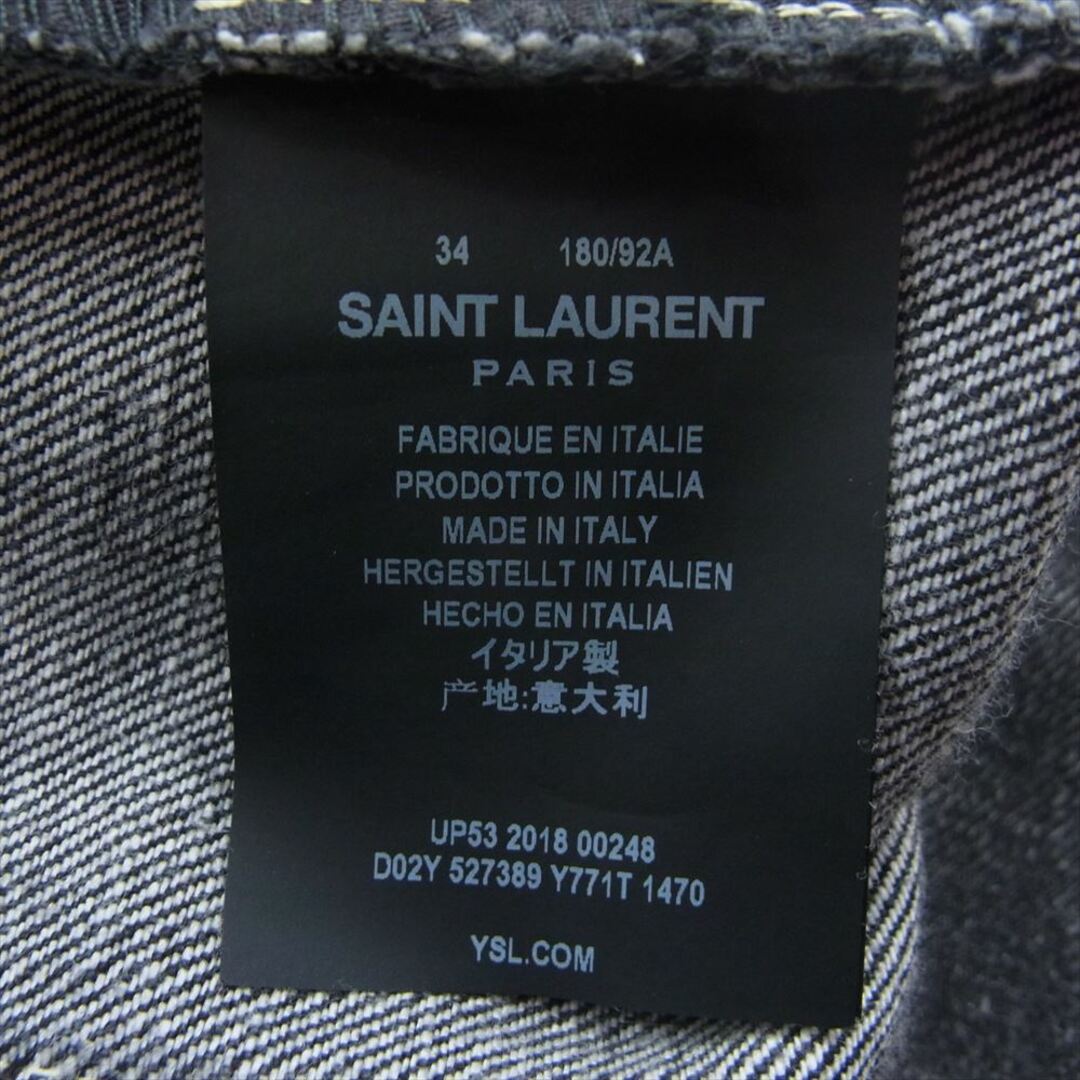 Saint Laurent(サンローラン)のSAINT LAURENT サンローラン D02Y 527389 Y771T 1470 D02 M/SK-LW ユーズド加工 ブラック デニム ブラック系 34【中古】 メンズのパンツ(その他)の商品写真