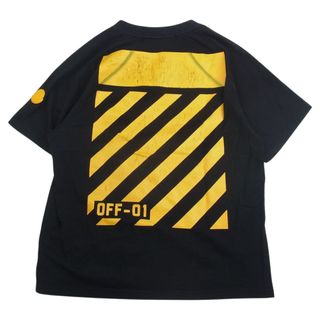 モンクレール(MONCLER)のMONCLER モンクレール × OFF-WHITE オフホワイト B209H8001250 国内正規品 MAGLIA T-SHIRT ナンバリング バックプリント Ｔシャツ 半袖 ブラック系 L【中古】(シャツ)